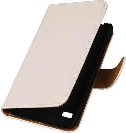 Huawei Ascend Y550 Effen Wit - Book Case Wallet Cover Hoesje
