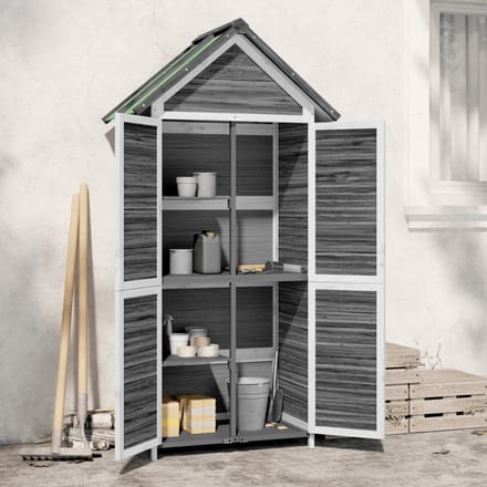 vidaXL - Tuinschuur - 89x52,5x175 - cm - massief - grenenhout - grijs