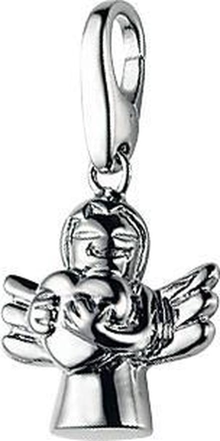 Zilver | bedel |hanger | charm | bescherm engel met hart