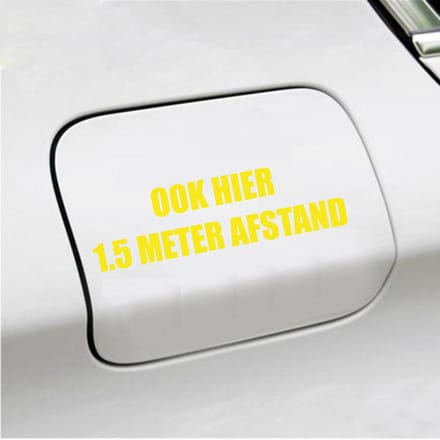 Bumpersticker - Ook Hier 1,5 Meter Afstand - 4,2 X 14,8 - Geel