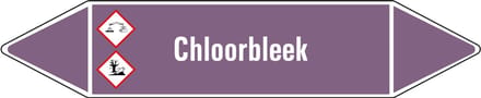 Chloorbleek leidingmarkering op vel - basen 126 x 26 mm - 5 per vel