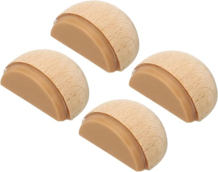 Deurstoppers set - Deurwiggen - Voorkom dichtslaan - Stevig hout - 4 stuks - Houtkleur