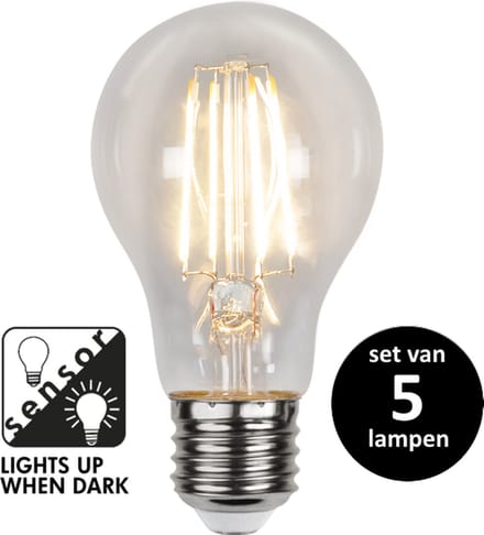 Sensorlamp dag/nacht - Filament 4.2W - set van 5