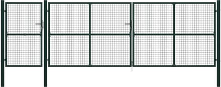 vidaXL - Tuinpoort - staal - 500x150 - cm - groen