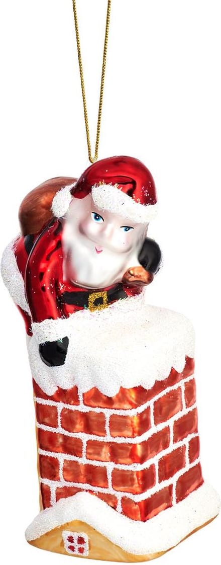 Kerstman in schoorsteen kerstbal - Sass & Belle