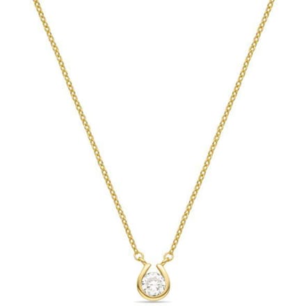 Collier Luxenter Brilliant Zirconia finition en or jaune 18 carats - Ceol beige
