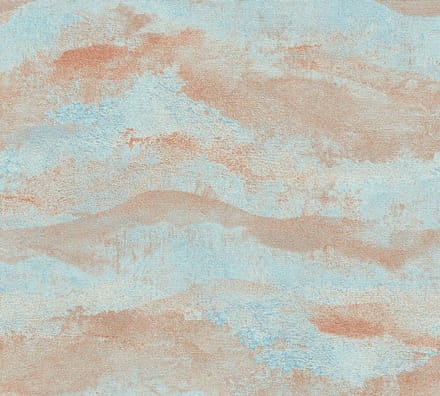 GOLFPATROON BEHANG | Abstract - blauw brons bruin - A.S. Création Metropolitan Stories Hot Spots
