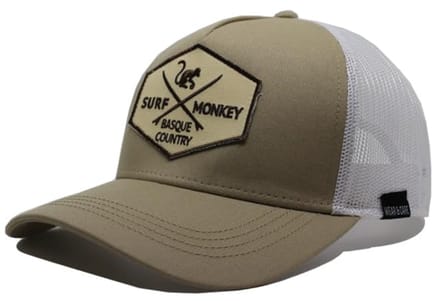 Surf Monkey - Trucker Cap - 5 Panel - One Size - Organisch Cotton - Beige wit