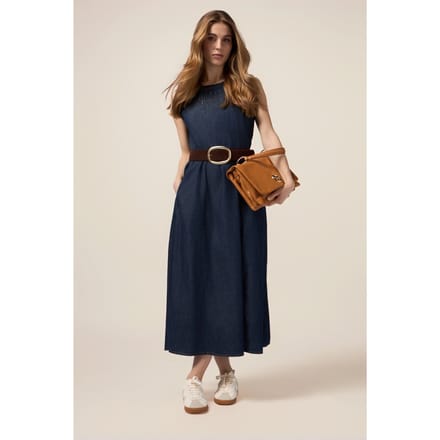 Oltre Long Denim Dress With Micro Crystals Blue Taglia: 36 | Maxi abiti Outlet | Donna | Blu