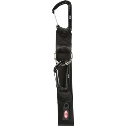 Trixie Universal Riemband mounteneer carabiner 30 cm/38 mm Zwart