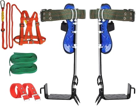 Klimuitrusting Set - Boomklimmers - Veilig Klimmen - Verstelbare Haringen - 40.8 cm Hoogte - Zwart