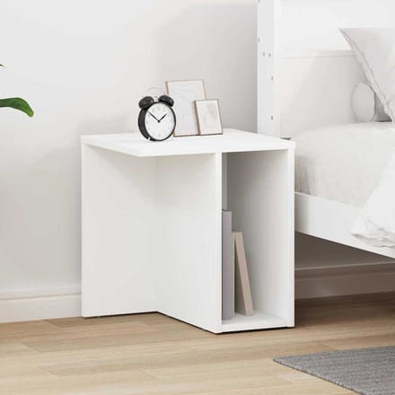 vidaXL - Bijzettafel - Wit - 37 - x - 32 - x - 40 - cm - Bewerkt - hout