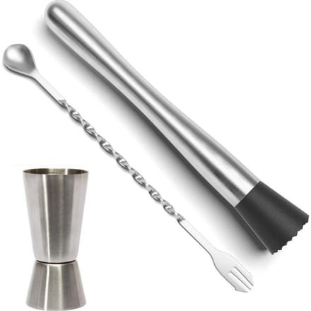 Roestvrijstalen Verpletterde IJsstok Menglepel Fruit Muddler Stamper Wijnbenodigdheden voor Barware Tool gray