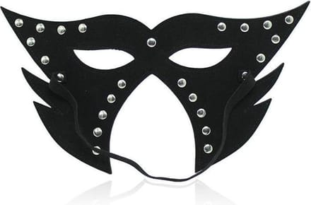 Kattenmasker met uitsparing voor neus en mond - zwart