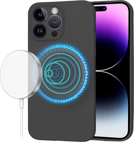 Techsuit Soft Flex Silicone Back Cover hoesje met MagSafe voor Apple iPhone 14 Pro Max - Black