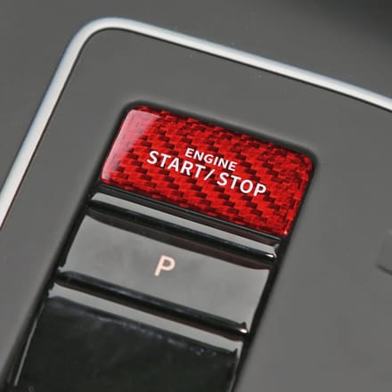 Koolstofvezel Auto-Motor Start-Stop Schakelaar Knop Sticker voor Volkswagen Golf 8 - Interieur Accessoire