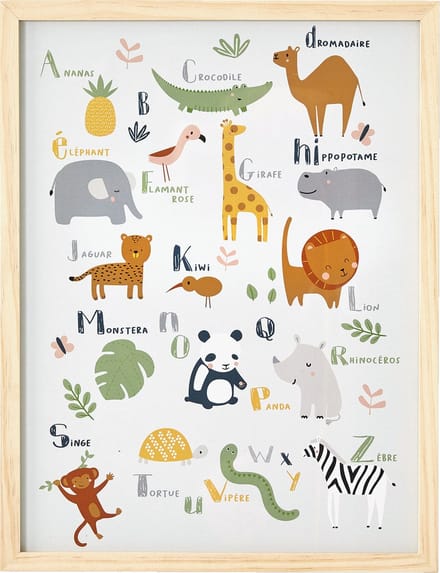 Vertbaudet Lijst + poster Jungle-alfabet