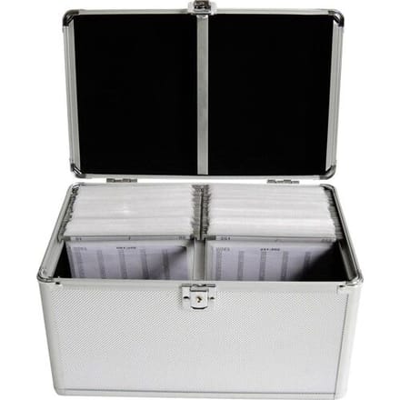 MediaRange CD-koffer 200 CDs/DVDs/Blu-rays Aluminium Zilver 1 stuk(s) (b x h x d) 30.1 x 18 x 19 cm BOX75