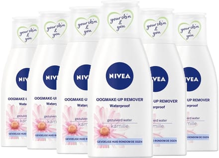 NIVEA - Oogmake-Up Remover Sensitive Kamille Waterproof - 6 x 125 ml - Voordeelverpakking