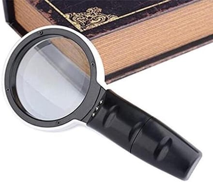 asdchZen Vergrootglas 20X Educatief Cadeau Dubbele Lens LED Kinderen Viewer Handheld Oude Man Vergrootglas Vergrootglas Loep Leeslamp