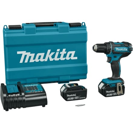 Makita Accuboormachine DDF482SFE + 2 Accu's 3.0Ah en Snellader