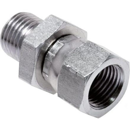 JIC  Verloopnippel UNF 7/8''-14 Binnendraad X G3/8'' Buitendraad Regelbaar Staal Hd-Afdichting 210bar
