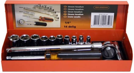 Skandia dopsleutelset 1/4 14-delig