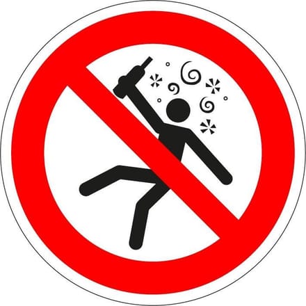 Verboden voor dronken personen sticker - ISO 7010 - P043 100 mm