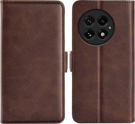 MobyDefend Hoesje - Geschikt voor OnePlus 13 - Luxe Wallet Book Case (Sluiting Zijkant) - Bruin