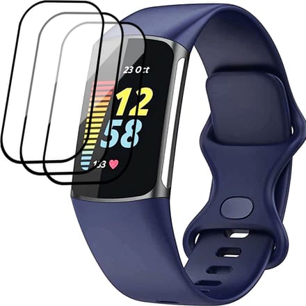 Screenprotector geschikt voor Fitbit Charge 5 - Beschermglas geschikt voor Fibit Charge 5 Screen Protector - 3 stuks