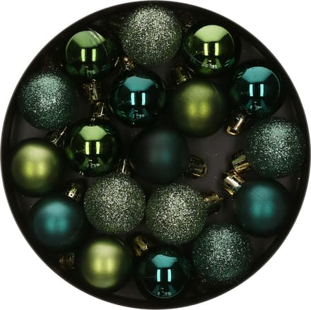 Feeric Christmas Kerstballen - 18x - groen - glans en mat - D3 cm - kunststof - onbreekbare kerstversiering
