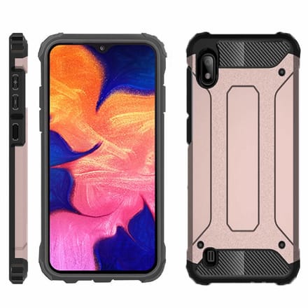 Ntech Hoesje Geschikt Voor Samsung Galaxy A10 Armor hoesje - Rose Goud
