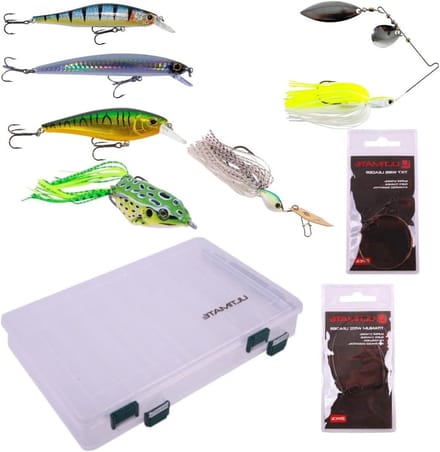 Vis Lure Set - Kunstaas Kit - Roofvis Vissen - Inclusief Leaders - 12 Delig - Multicolor