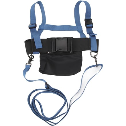 Ski Snowboard Harnas met Lijn Tas Nylon Verstelbaar Snelheidsregeling Lesgeven Ski Training Uitrusting black