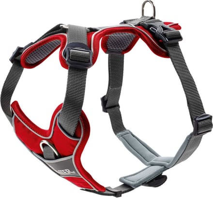 Hunter Harnas Divo Rood&Grijs - Hondentuig - 34-47 cm
