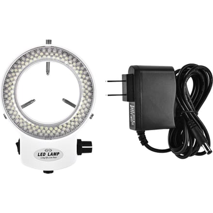 Caméra de microscope 144 LED Source lumineuse Luminosité réglable Lampe annulaire US plug blanc
