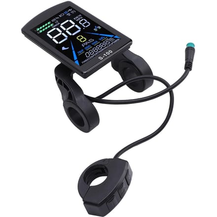 Elektrische Fiets LCD Display 24V 36V 48V 60V 72V Universele 5-pins Waterdichte Connector S100 Paneel black
