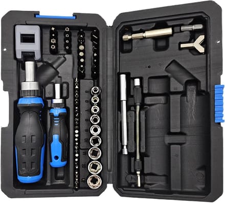 Schroevendraaierset - Ratelschroevendraaier - Klusklus - 69-delig magnetisch - 1 set - Grijs