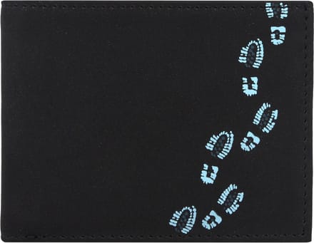oxmox portemonnee New Cryptan RFID Protect Pocketbörse Footsteps Print Cyan Black zwart