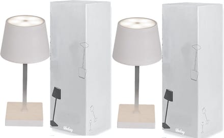 2 Oplaadbare Tafellampen - Dimbaar - 2 Stuks - Modern - Draadloos - Aluminium - incl kabel - Wit - Stijlvol