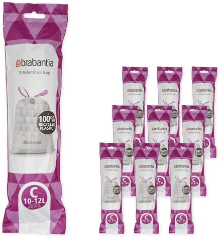 Brabantia PerfectFit Vuilniszakken - 10/12 l - Code C - 10 rollen x 20 stuks