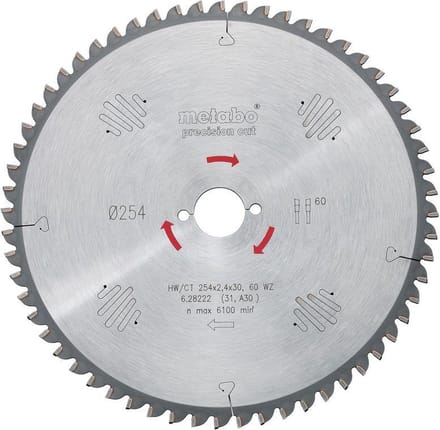 Metabo 628046000 Cirkelzaagblad HW/CT - 250 x 30mm - 42 WZ