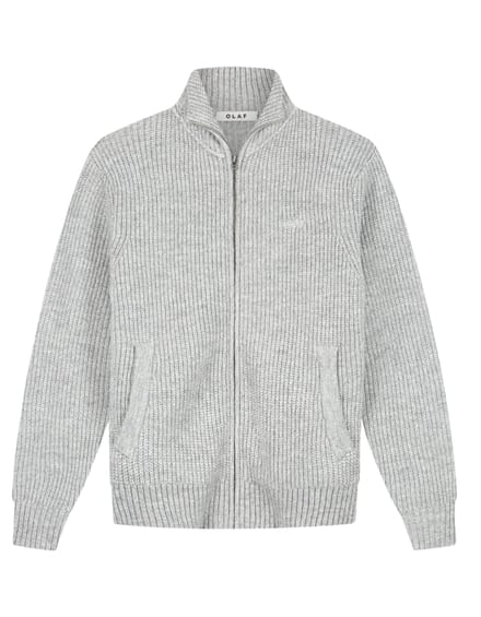 Olaf Signature Zip Knitted Sweaters Grijs M260706