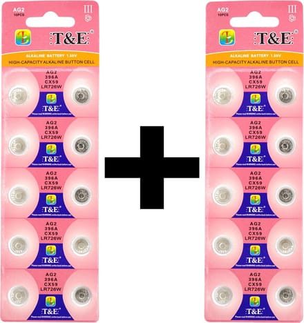 AG2 Knoopcel Batterij 20x - 2 Kaarten van 20 stuks batterijen voor Horloges 1+1