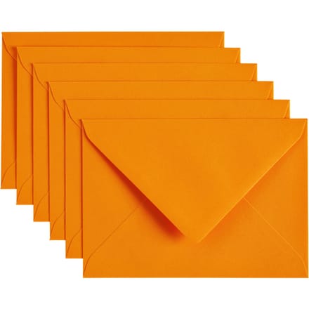 Papicolor Envelop C6 oranje 105gr-CV 6 stuks 302911 - 114x162 mm