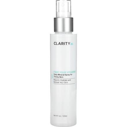 ClarityRx, Prenez Vos Vitamines, Spray Minéral Quotidien pour Peau Sèche, 4 fl oz (120 ml) white
