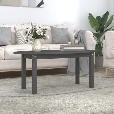 vidaXL - Salontafel - 110x55x45 - cm - massief - grenenhout - grijs