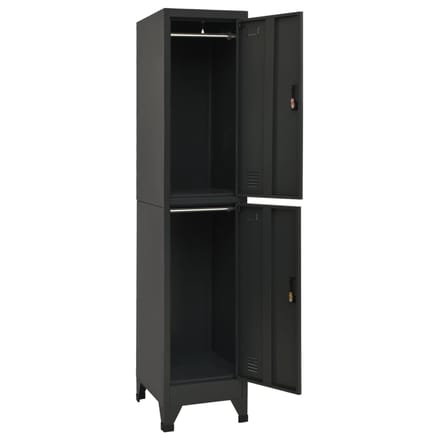 vidaXL - Lockerkast - 38x45x180 - cm - staal - antracietkleurig