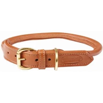 Opgerolde leren hondenhalsband Weatherbeeta