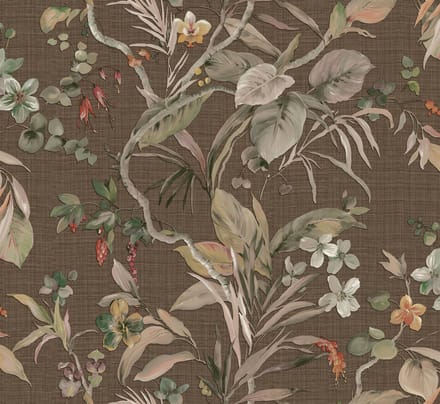 Zambaiti Vinylbehang Z30332 - Trussardi 8 - Botanisch Bruin - 70cm x 10.0m